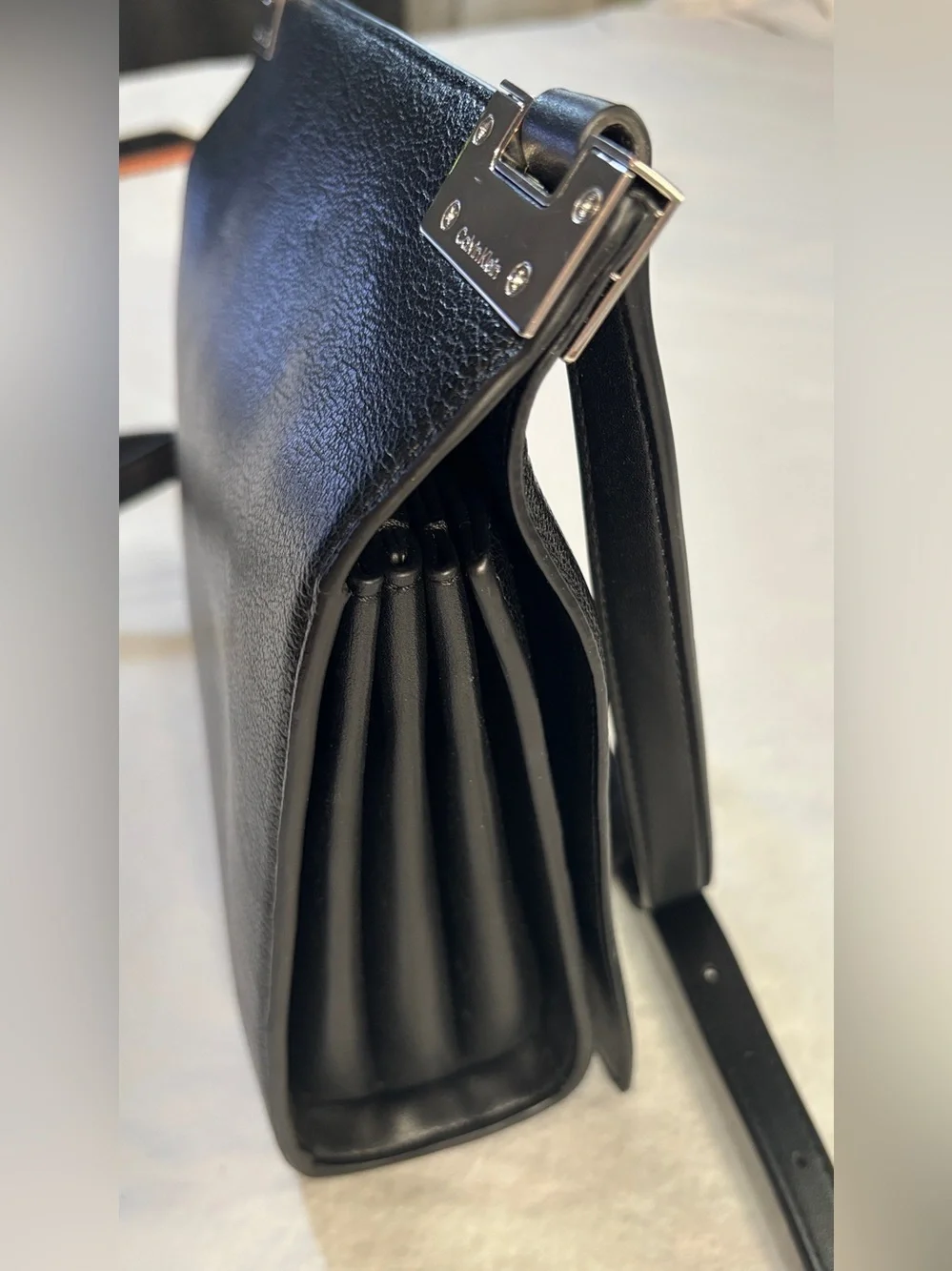Calvin Klein Black Crossbody Bag Triple Compartment Adjustable Strap